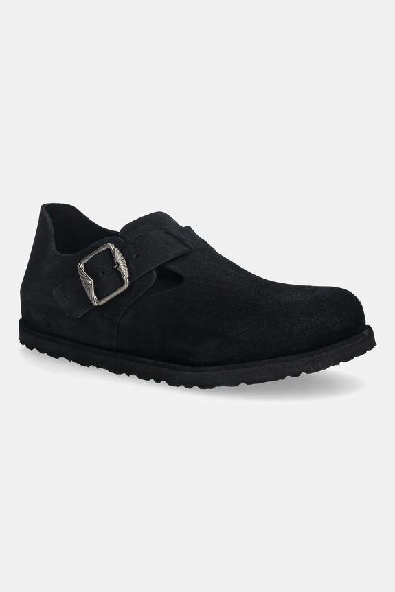 Birkenstock 1774 scarpe in camoscio London Art Deco LEVE flat nero 1031960