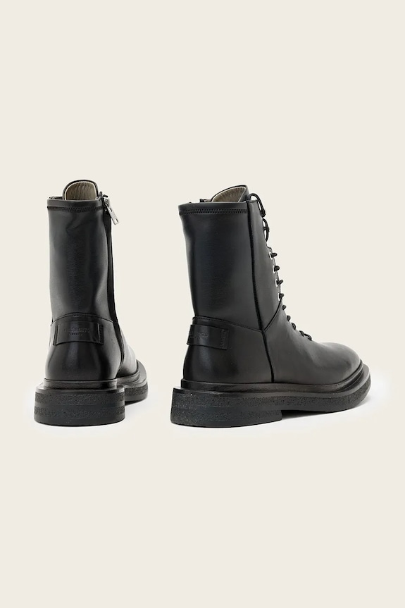Взуття Шкіряні черевики AllSaints Escher Lace Up Boot W084FD чорний