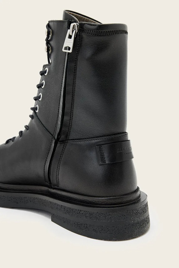 Шкіряні черевики AllSaints Escher Lace Up Boot чорний W084FD