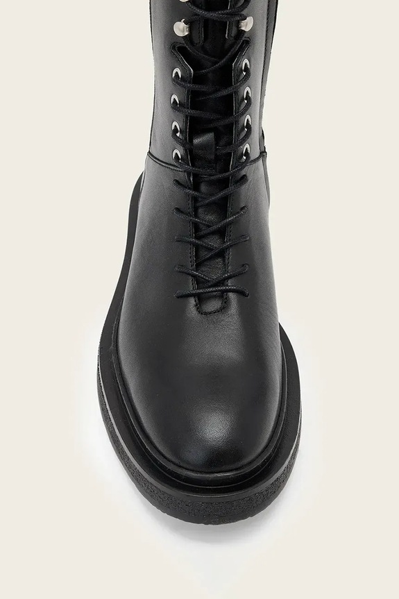 Шкіряні черевики AllSaints Escher Lace Up Boot W084FD чорний
