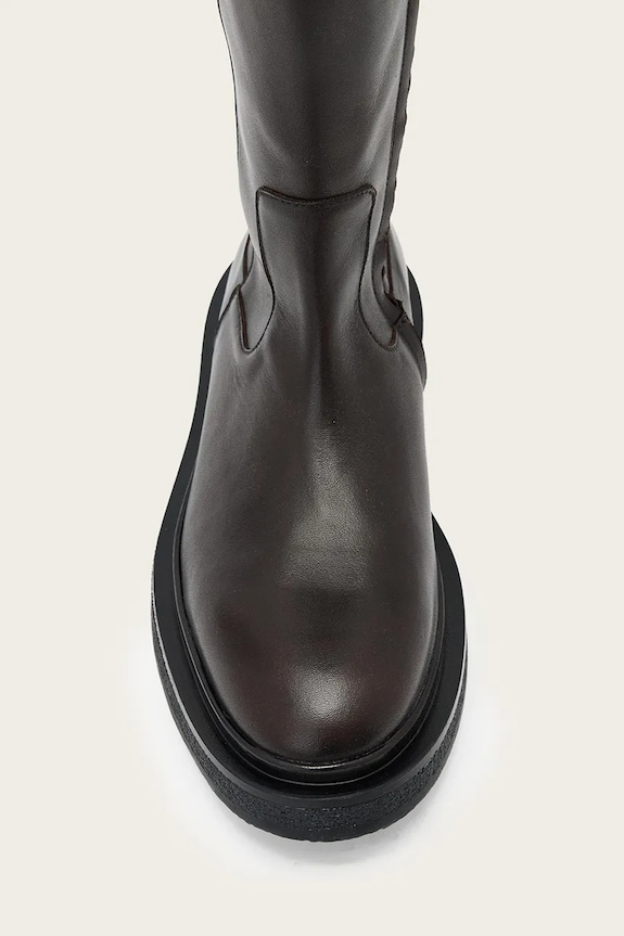 Kožne čizme AllSaints Escher Rider Boot W083FD smeđa