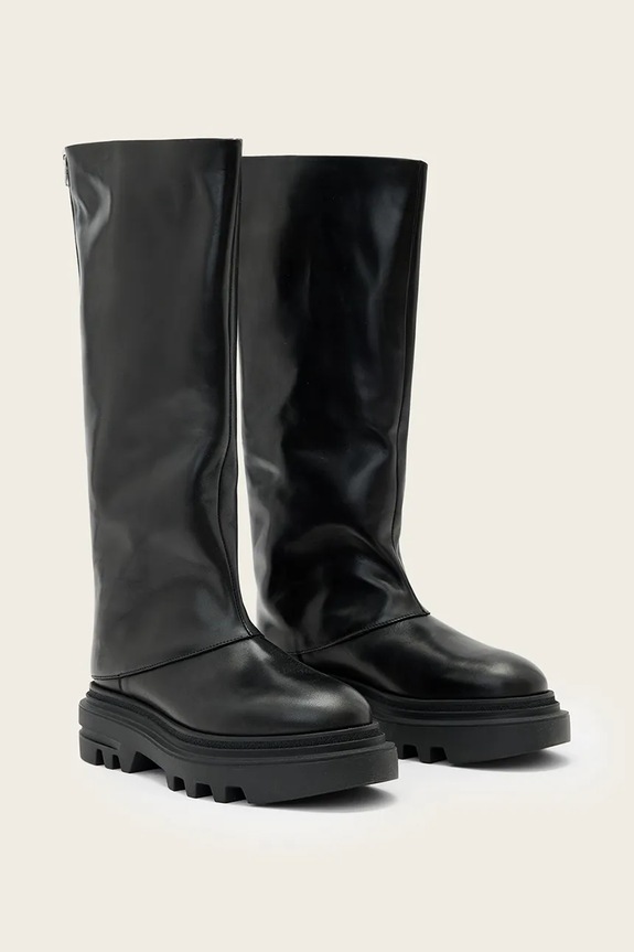 Δερμάτινες μπότες AllSaints Maxie Boot W064FD μαύρο AW25