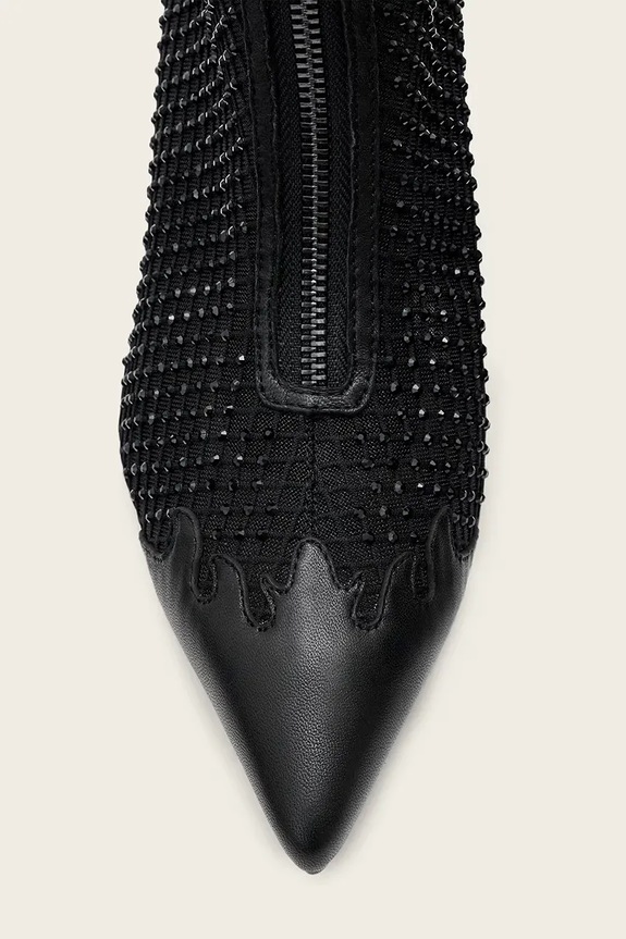 AllSaints botki Natasha Mesh Boot W076FD czarny