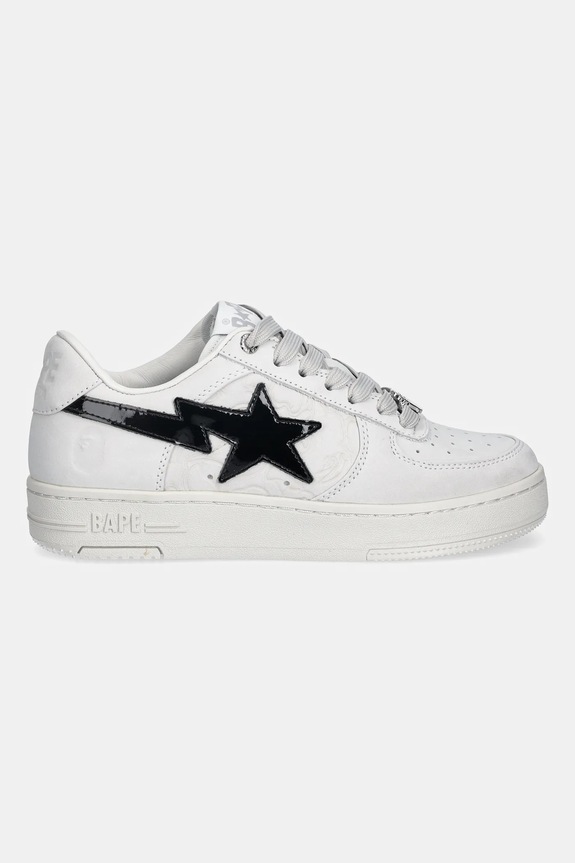 Kožené tenisky A Bathing Ape BAPE STA #4 1L30291309 bílá AW25