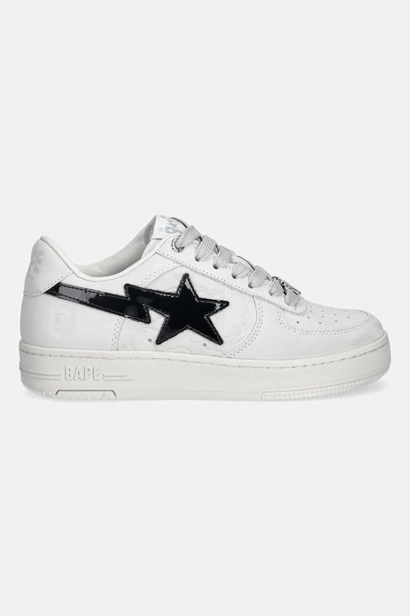 Kožené tenisky A Bathing Ape BAPE STA #4 1L30291309 bílá AW25