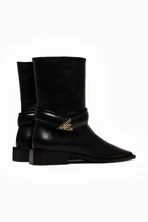 Obuwie Vanda Novak botki skórzane ZOEY DEEP BLACK ZOEY.DEEP.BLACK czarny
