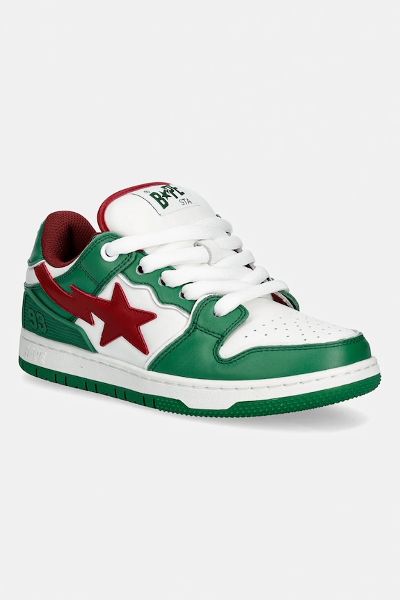 A Bathing Ape sneakersy skórzane NEW BAPE SK8 STA #1 niska zielony 001FWL302310L