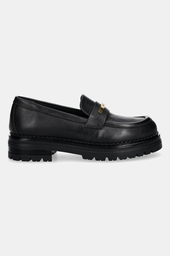 Elisabetta Franchi mokasyny skórzane F4A4.E0397 czarny AW25