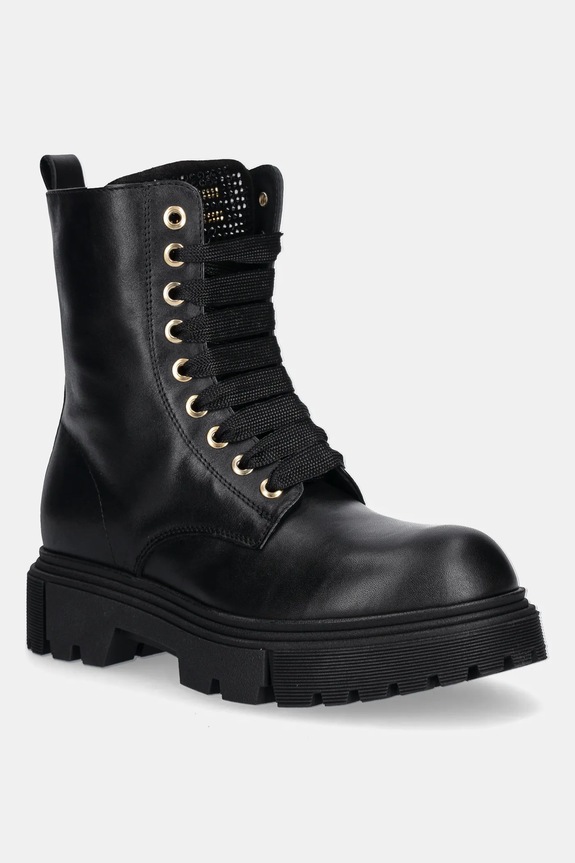 Παιδικές δερμάτινες αρβύλες Elisabetta Franchi χωρίς μόνωση μαύρο F4A5.E0411