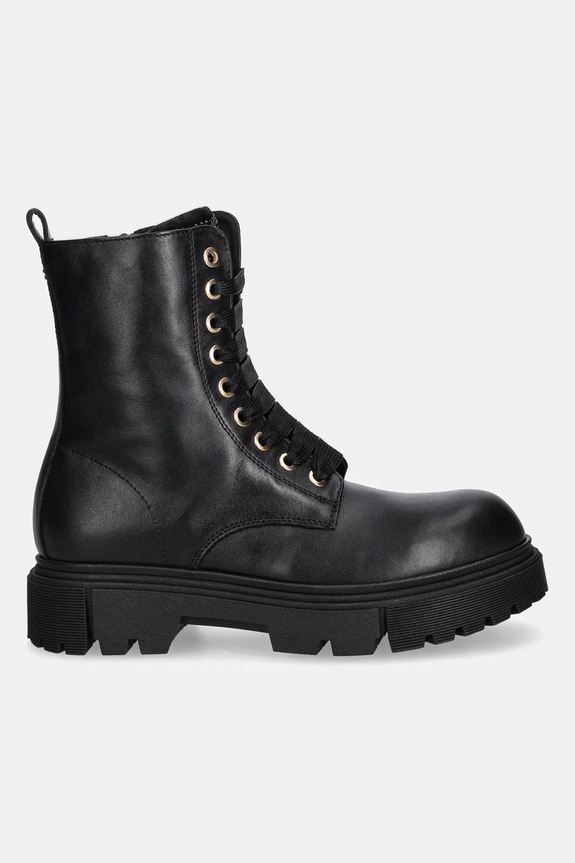 Kožne dječje čizme Elisabetta Franchi F4A5.E0411 crna AW25