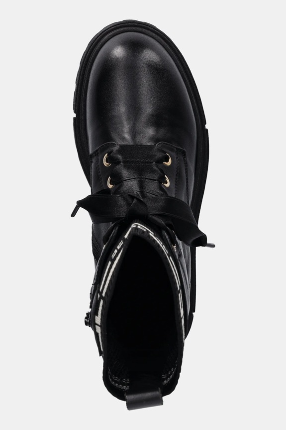 Παιδικές δερμάτινες αρβύλες Elisabetta Franchi μαύρο F4A5.E0422.35.38