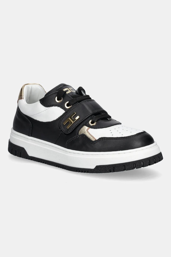 Παιδικά δερμάτινα sneakers Elisabetta Franchi μικρό μαύρο F4A9.E0344.30.34