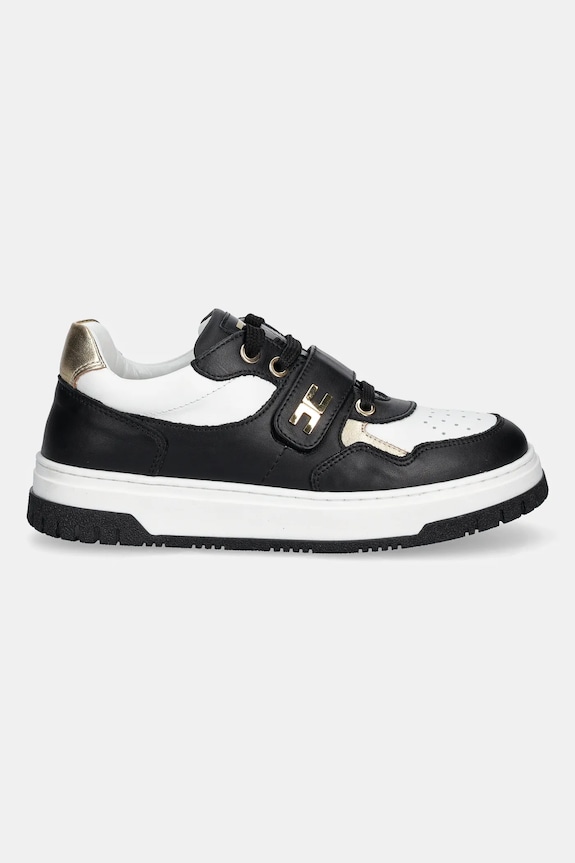 Παιδικά δερμάτινα sneakers Elisabetta Franchi F4A9.E0344.30.34 μαύρο AW25