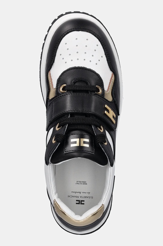 Παιδικά δερμάτινα sneakers Elisabetta Franchi μαύρο F4A9.E0344.30.34