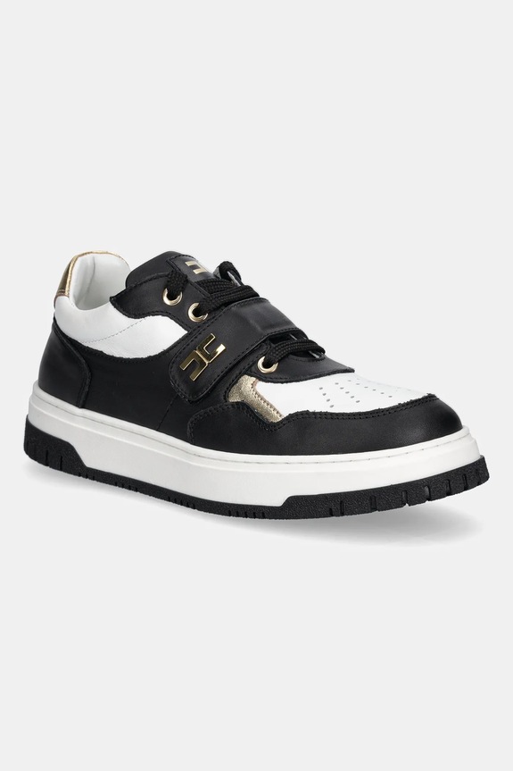 Παιδικά δερμάτινα sneakers Elisabetta Franchi μικρό μαύρο F4A9.E0344.35.38