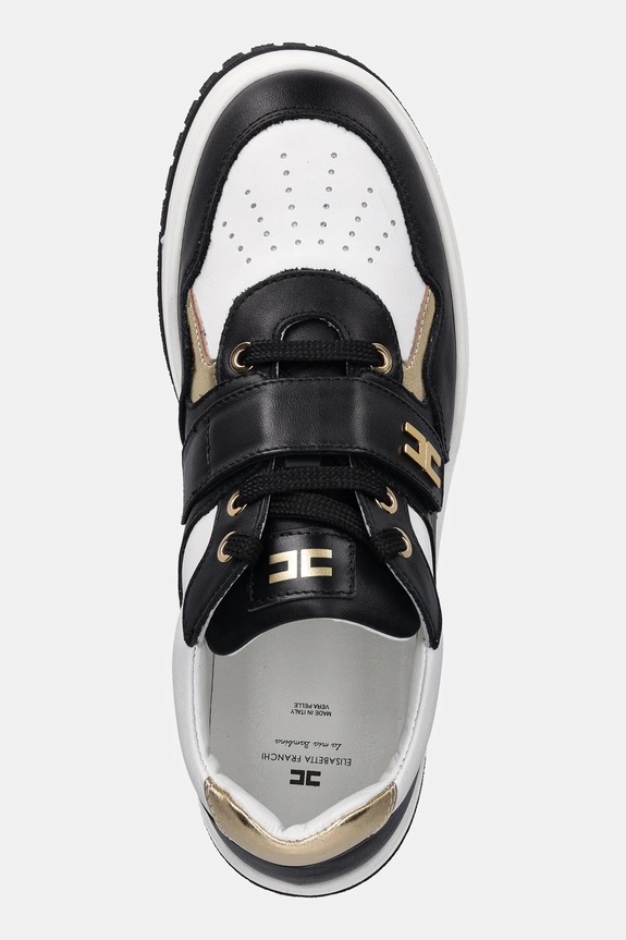 Παιδικά δερμάτινα sneakers Elisabetta Franchi μαύρο F4A9.E0344.35.38