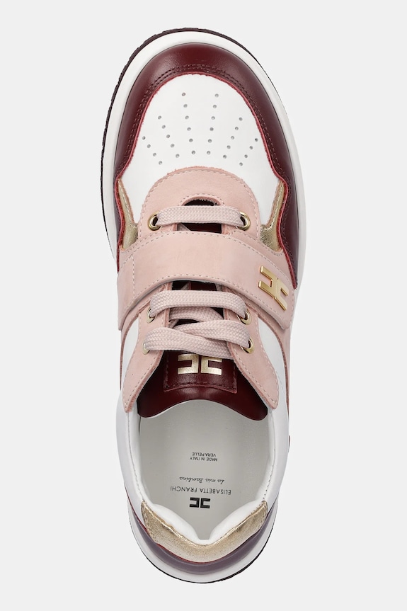 Detské kožené tenisky Elisabetta Franchi ružová F4A9.E0345.35.38