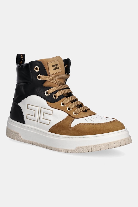 Παιδικά sneakers Elisabetta Franchi υφασμάτινο καφέ F4A9.E0350