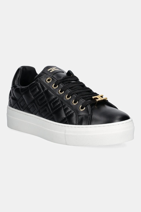 Elisabetta Franchi sneakersy skórzane niska czarny F4A9.E0357