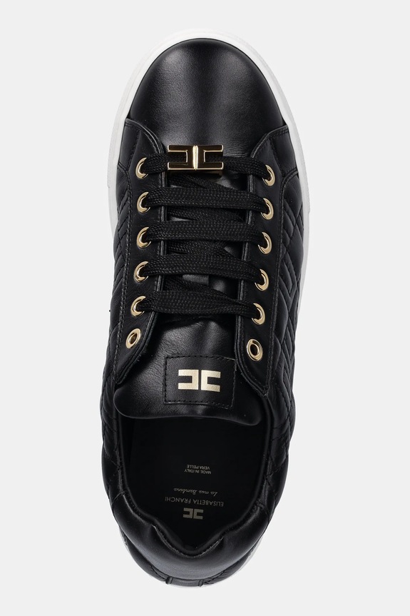 Elisabetta Franchi sneakersy skórzane czarny F4A9.E0357