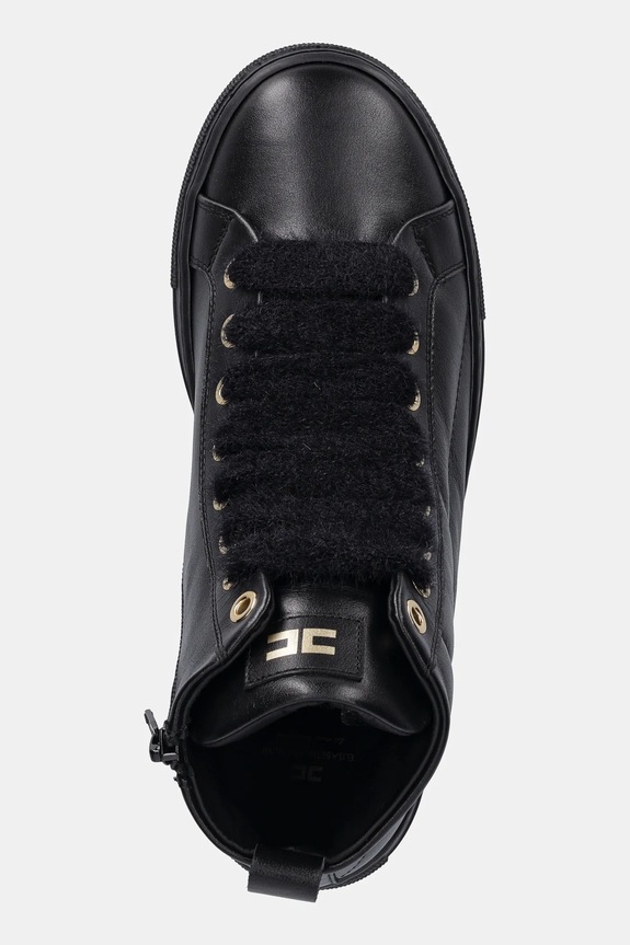 Elisabetta Franchi sneakersy skórzane dziecięce czarny F4A9.E0362