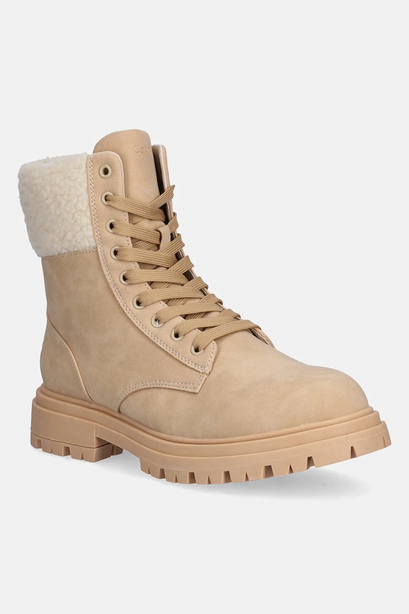 Παιδικές χειμερινές μπότες Calvin Klein Jeans με φερμουάρ μπεζ V3A5.83125.35.39