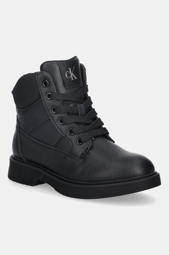 Calvin Klein Jeans gyerek bakancs szintetikus fekete V3X5.83187.30.34