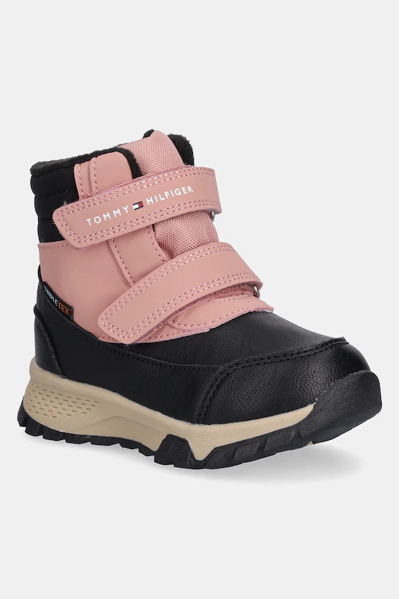 Tommy Hilfiger scarpe invernali bambini finta pelle fiore rosa T1A5.34048.24.29