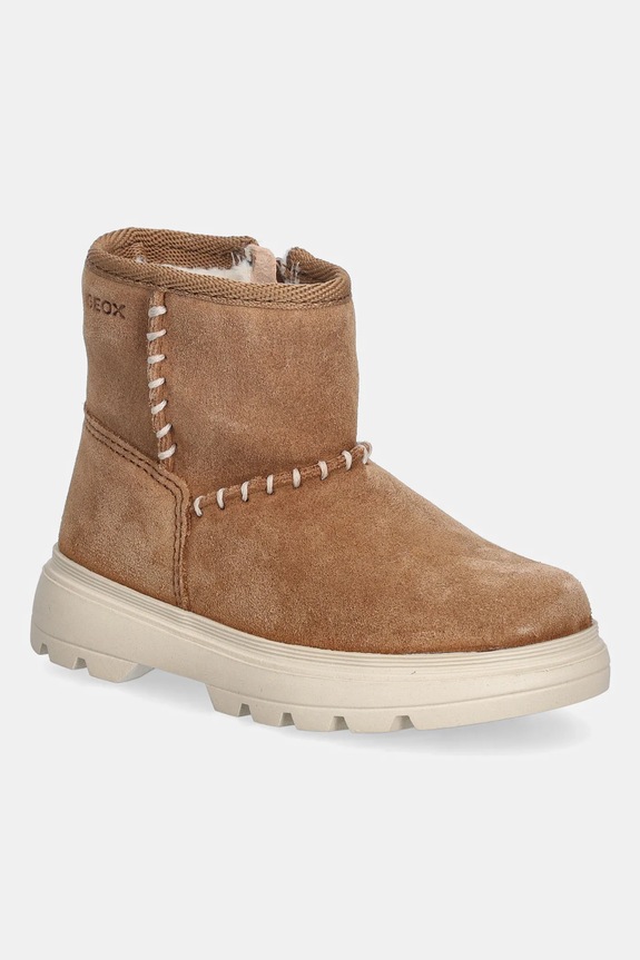 Geox buty zimowe nubukowe dziecięce KIDDARTAH na zamek brązowy B565YA.00022.20.23
