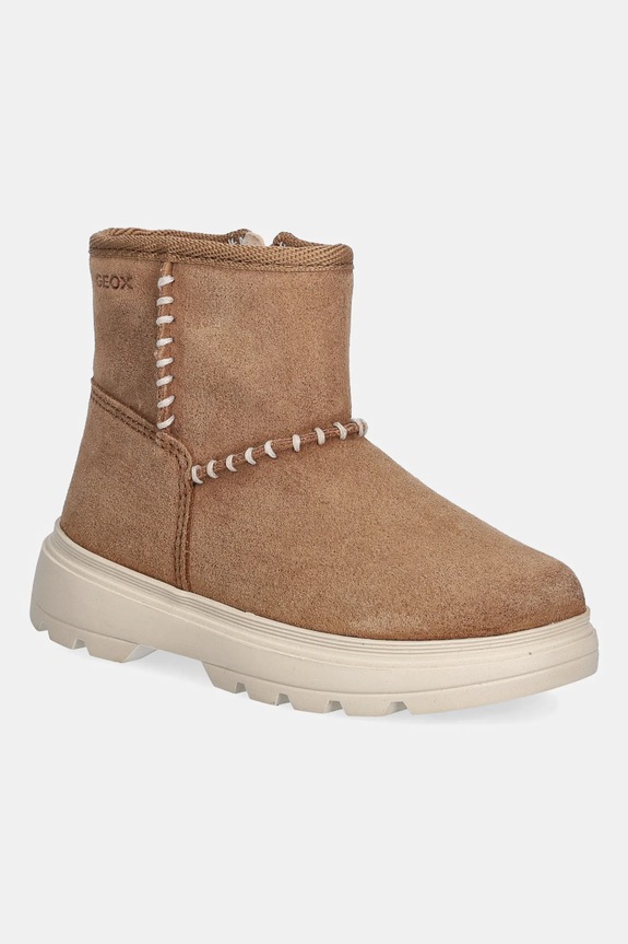 Geox buty zimowe nubukowe dziecięce KIDDARTAH na zamek brązowy B565YA.00022.24.27