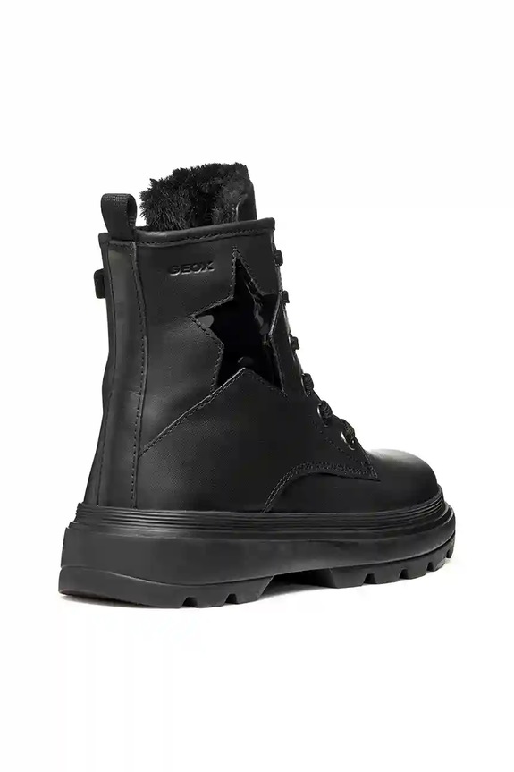 Κοριτσίστικα Παιδικές δερμάτινες χειμερινές μπότες Geox KIDDARTAH J56MGG.08566.28.35 μαύρο