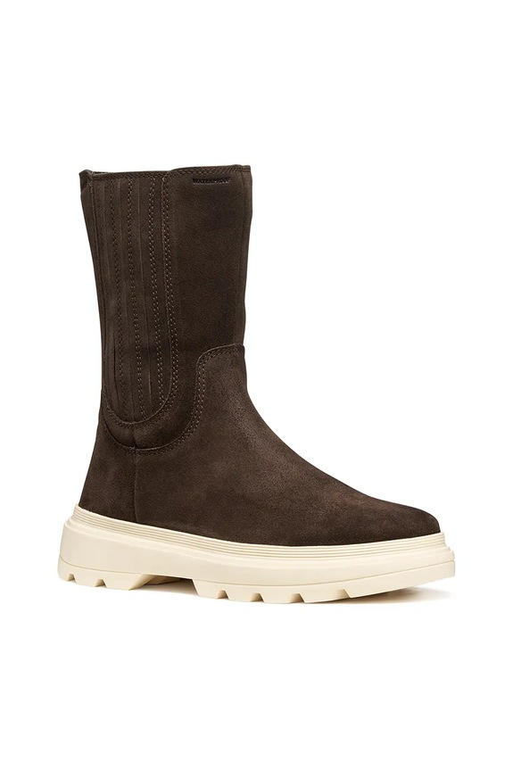 Geox gyerek bokacsizma velúrból KIDDARTAH velúr bőr barna J56NDB.00022.28.35