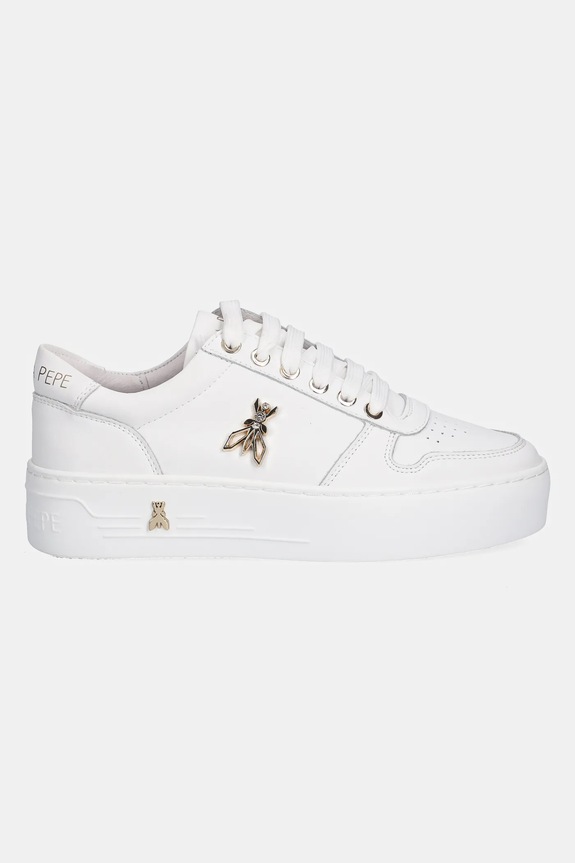 Patrizia Pepe sneakersy skórzane dziecięce PPJ909 biały AW25