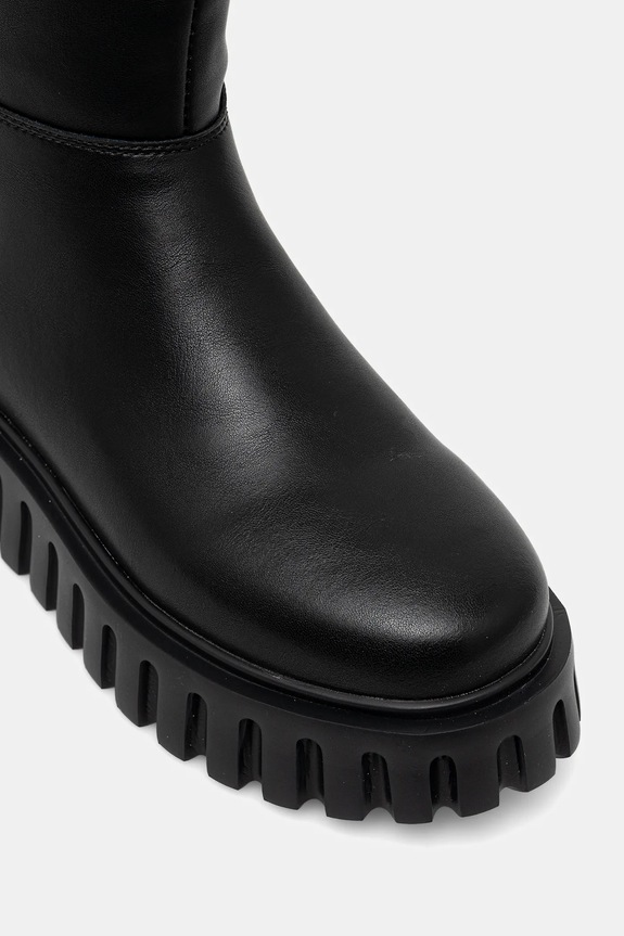 Παιδικές δερμάτινες μπότες Patrizia Pepe μαύρο PPJ983