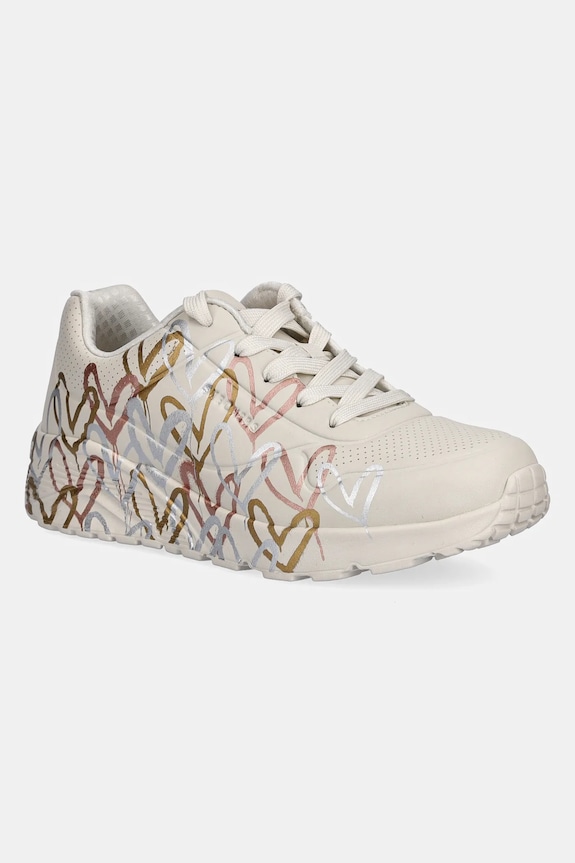 Tenisky Skechers UNO LITE - METALLIC LOVE imitácia kože béžová 314067L