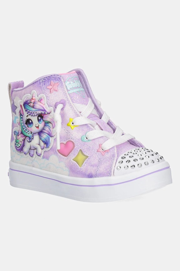 Skechers trampki dziecięce TWI-LITES 2.0 - UNICORN GLAM syntetyczny fioletowy 314378N