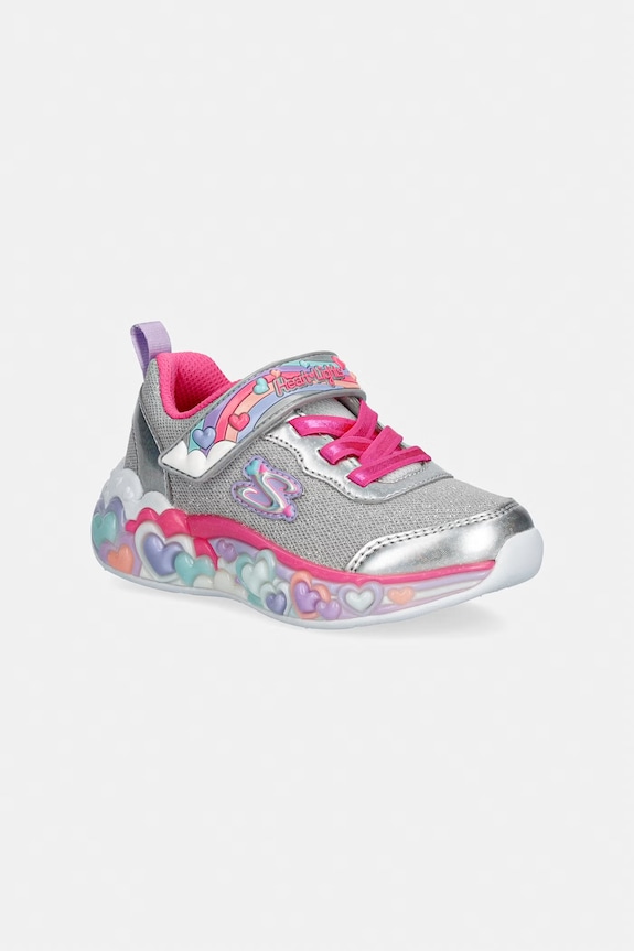 Skechers ETERNAL HEART LIGHTS - TON OF tenisky detské strieborná 302697N
