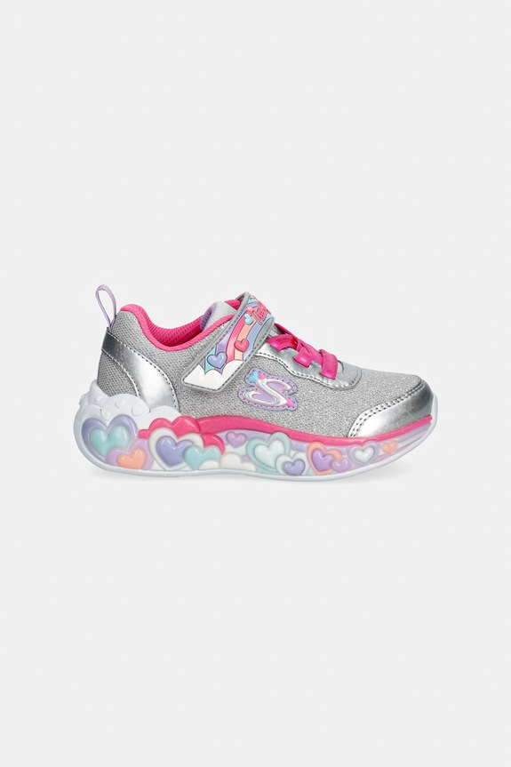 Skechers ETERNAL HEART LIGHTS - TON OF tenisky detské 302697N strieborná SS26