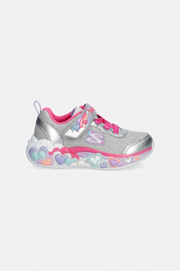 Skechers ETERNAL HEART LIGHTS - TON OF tenisky detské 302697N strieborná SS26