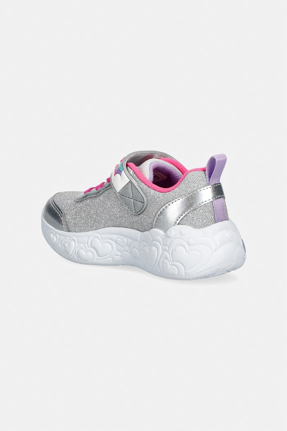 Dievča Skechers ETERNAL HEART LIGHTS - TON OF tenisky detské 302697N strieborná