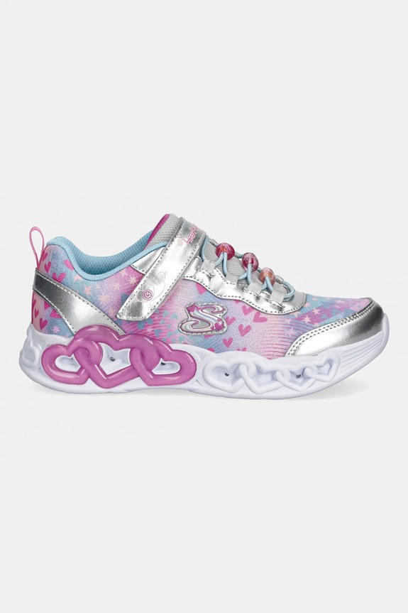 Skechers INFINITE HEART LIGHTS - HEART sneakersy dziecięce 303261L srebrny SS26