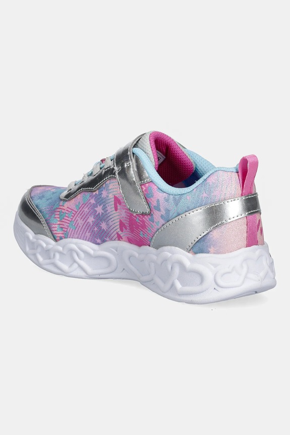 Dziewczynka Skechers INFINITE HEART LIGHTS - HEART sneakersy dziecięce 303261L srebrny