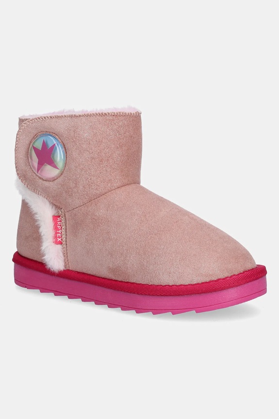 Agatha Ruiz de la Prada cizme de iarnă pentru copii imitatie de piele intoarsa roz 251986