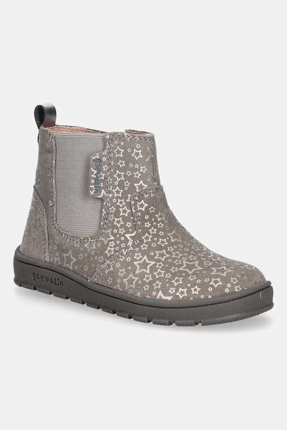 Garvalin stivaletti chelsea in pelle scamosciata bambini non isolato grigio 251500.25.27