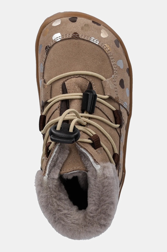 Froddo buty zimowe zamszowe dziecięce BAREFOOT UP FURRY TEX beżowy G3110270.25.30