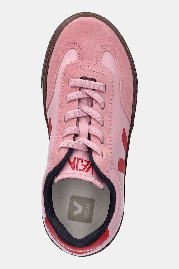 Veja scarpe da ginnastica per bambini in pelle Small Volley rosa SY2021016C.28.35