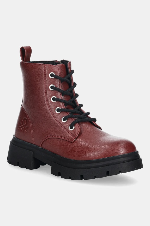 Dječje čizme United Colors of Benetton na vezanje bordo 8IFUCD01U.G.seasonal