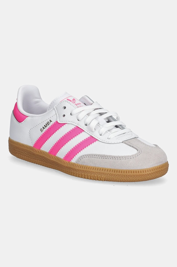 Dječje tenisice adidas Originals SAMBA OG brušena koža bijela JQ2827