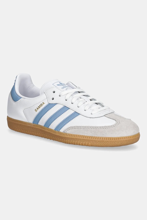 adidas Originals sneakersy dziecięce SAMBA OG skóra zamszowa biały JQ2832