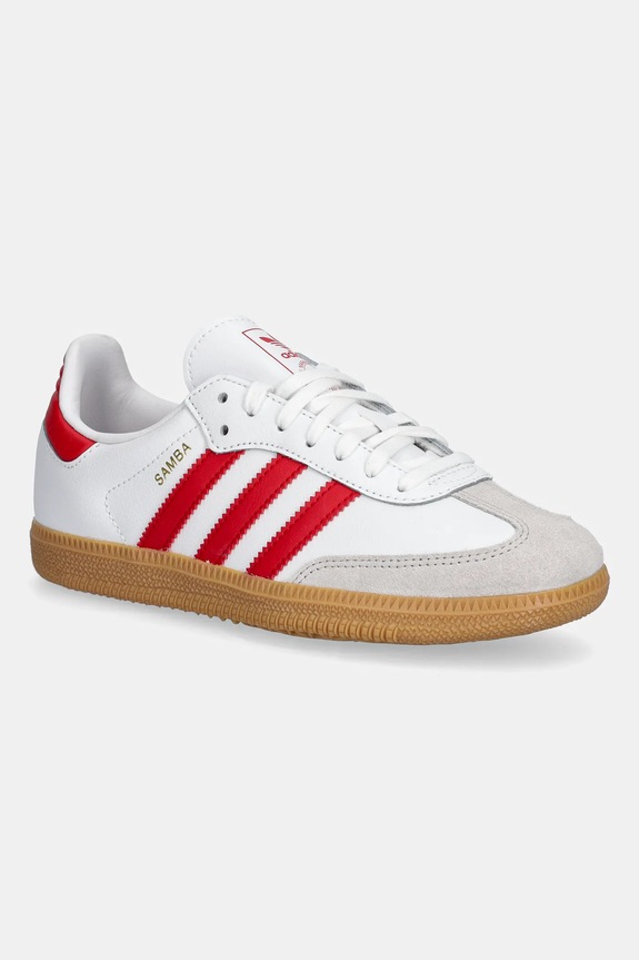 Παιδικά sneakers adidas Originals SAMBA OG δέρμα σαμουά λευκό JQ2833